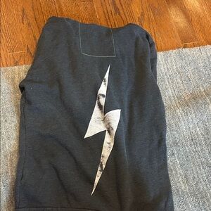 Aviator Nation Black Sweatshirt with White Lightning Bolt